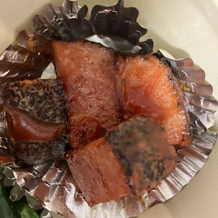 弁当用 厚切りハムのケチャップ炒め